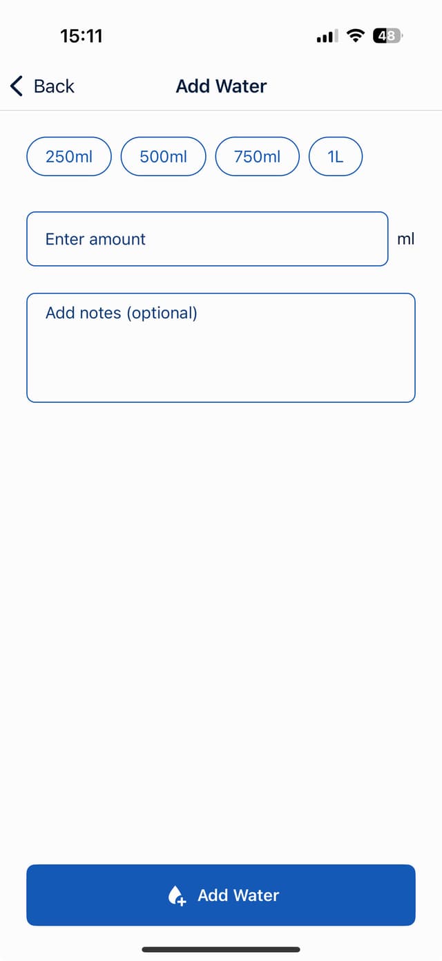 Water Intake Tracker screenshot